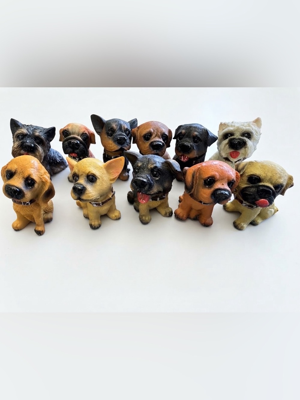 Vintage Miniature Puppy Dog Figurines Lot of 10 Resin Collectibles